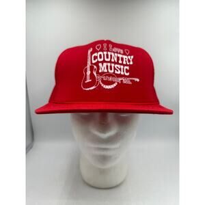 Vtg Trucker Hat Snapback Mesh Foam "I LOVE COUNTRY MUSIC" Branson MO
